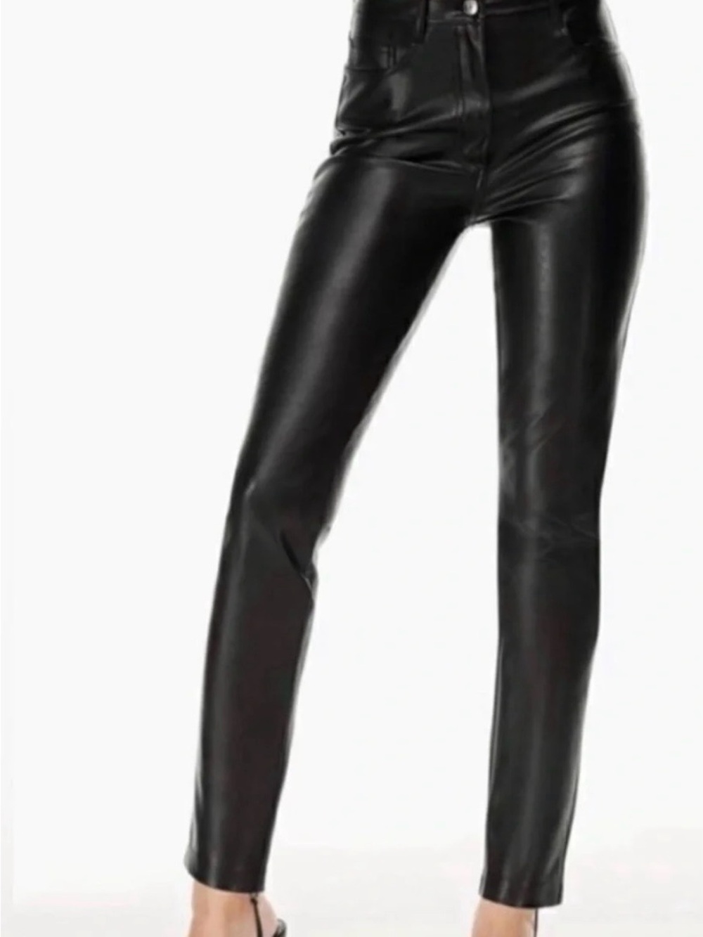 Wilfred Black Faux Leather Skinny Pants